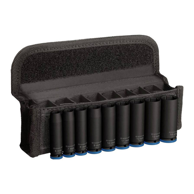Set 9 Douilles BOSCH Impact PRO M 6,7,8,9,10,11,12,13,14 50M 1/4"