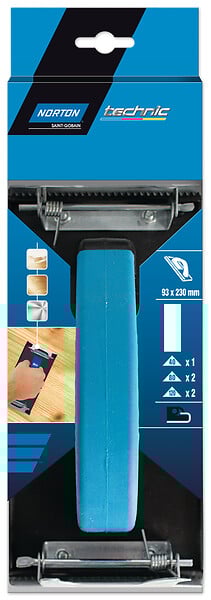 Cale à poncer + patins 93x230mm Grains assortis