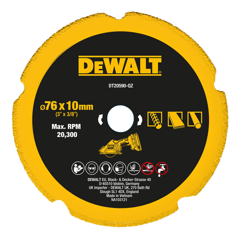 Disque 76 mm diamant Multi-Matériaux DEWALT DT20590-QZ
