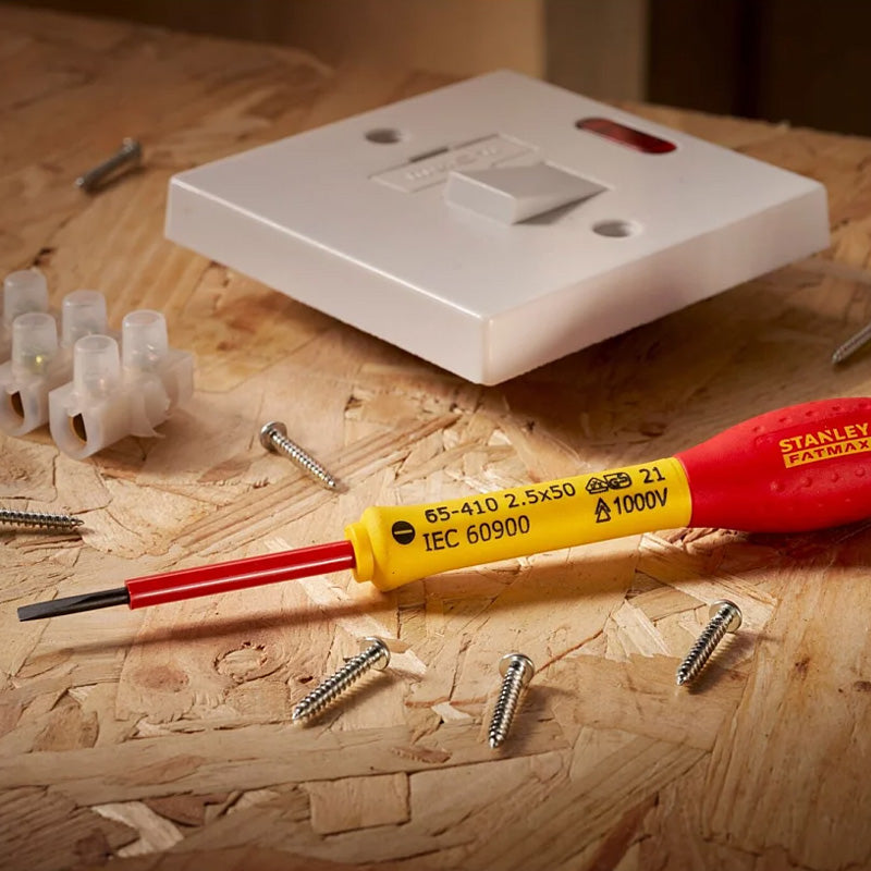 Tournevis électricien isolé 1000v 3,5x75mm fatmax - STANLEY - 1-65-411
