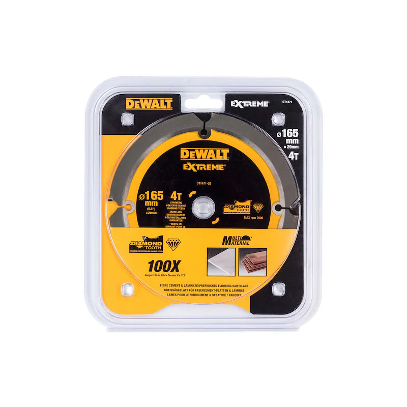 Lame per sega circolare DEWALT DT1471-QZ dentatura diamantata Ø165x20mm, 4 denti