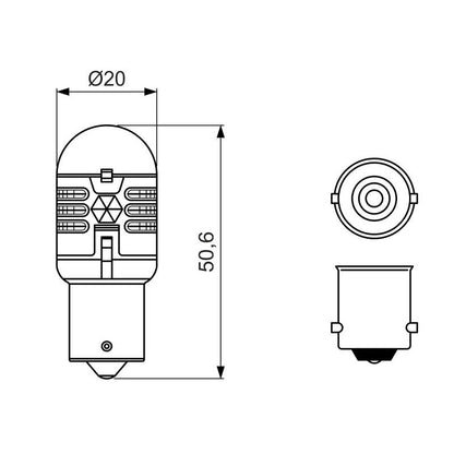 Pack de 2 Ampoules BOSCH 1987301517 P21W LED Retrofit 12 V 1W