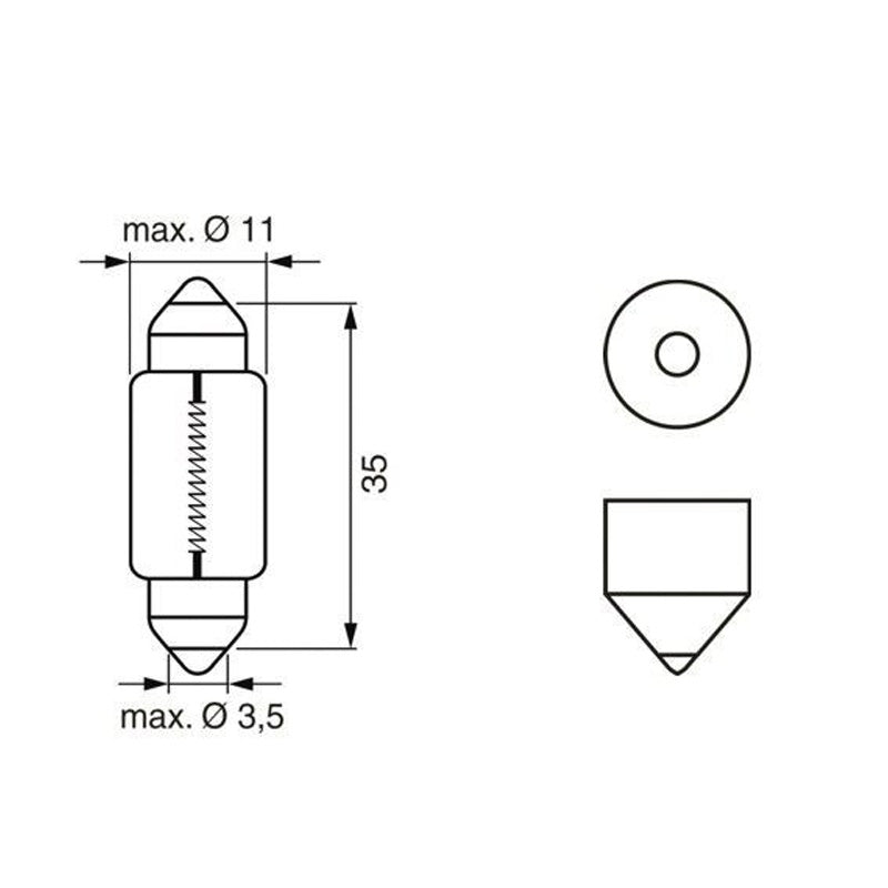 Pack de 2 Ampoules BOSCH 1987301004 C5W Pure Light 12V 5W