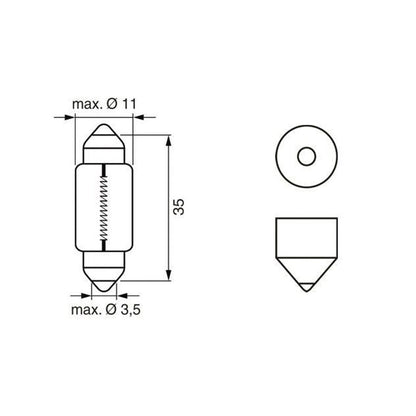 Pack de 2 Ampoules BOSCH 1987301060 12V 5W
