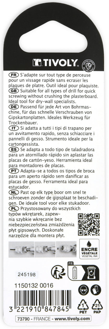 Tivoly   Spécial plaque de plâtre L75mm avec un embout de vissage PH2