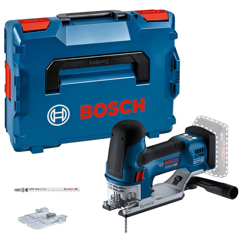 Scie sauteuse sans-fil BOSCH 06015B0000 GST 18V-155 SC Professionnal dans L-boxx 136 avec lames (sans batteries, sans chargeur)