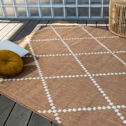 Tappeto per interni ETNICO - 120 x 160 cm - marrone e avorio