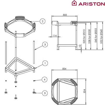 Trépied ajustable universel ARISTON diamètre 513-530-560 mm