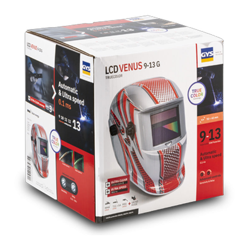 Masque de soudure GYS 079755 VENUS 3/9-13 G RED TRUE COLOR