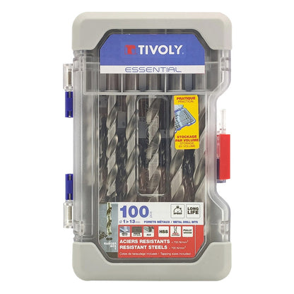 Tivoly   19 forets métaux HSS rectifiés pointe en croix Ø 1 à 10mm par 1/2