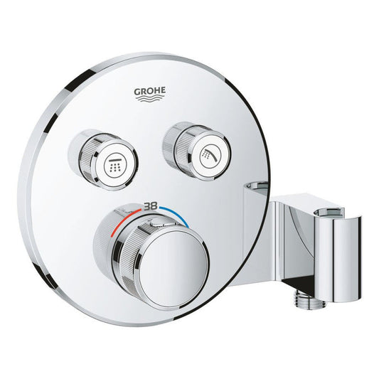 Thermostatique encastré rond GROTHERM SMARTCONTROL GROHE 29120000 2 sorties - chrome